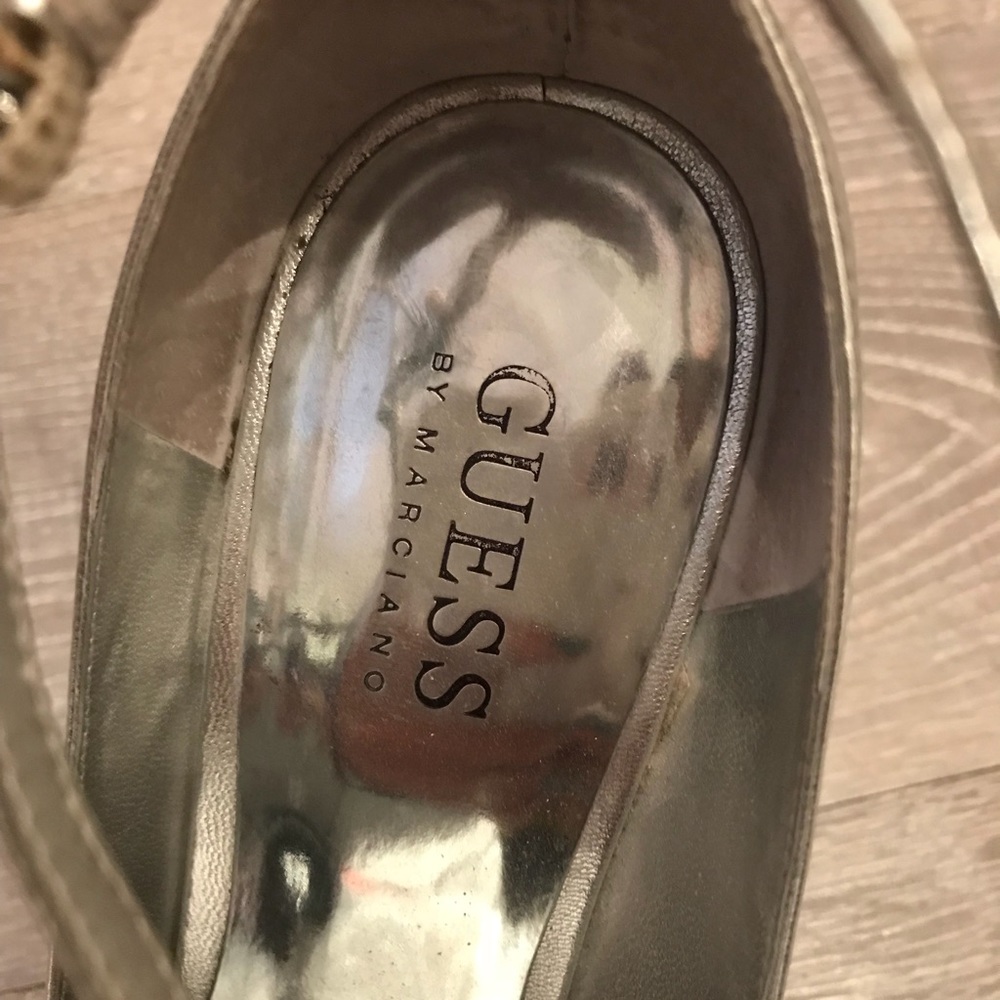 ⚡️SALE⚡️ Guess by Marciano silver and cork wedges - Picture 4 of 6